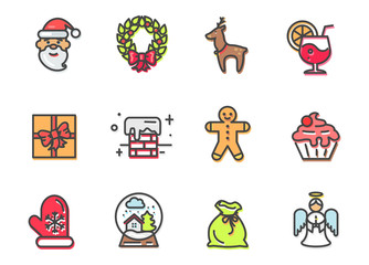 Christmas Collection of Items Vector Illustration