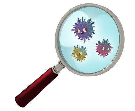 Virus o bacterias vistas con una lupa