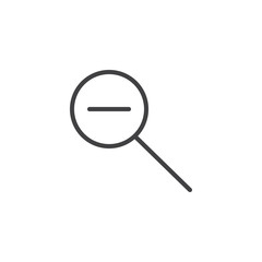 Zoom out magnifying glass line icon, outline vector sign, linear style pictogram isolated on white. Symbol, logo illustration. Editable stroke