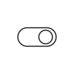 Switch on toggle button line icon, outline vector sign, linear style pictogram isolated on white. Symbol, logo illustration. Editable stroke