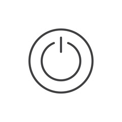 Power switch line icon, outline vector sign, linear style pictogram isolated on white. On/Off button round symbol, logo illustration. Editable stroke
