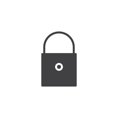 Lock padlock icon vector, filled flat sign, solid pictogram isolated on white. Password symbol, logo illustration.