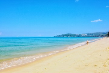 Walking on the beach during summer in Phuket Thailand