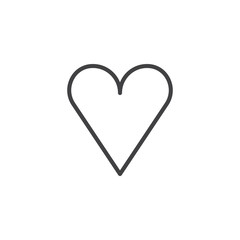 Love heart line icon, outline vector sign, linear style pictogram isolated on white. Favorite symbol, logo illustration. Editable stroke
