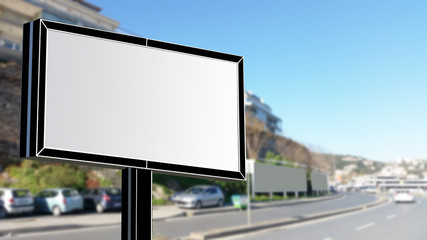 Obraz premium Banner billboard mockup for advertising in city useful for design