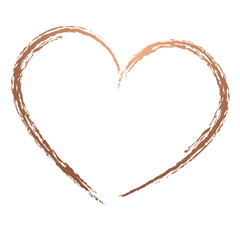 Herz Handzeichnung kupfer rotgold