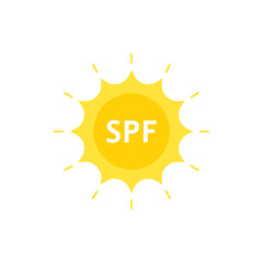 spf like sun protection factor on sun logo