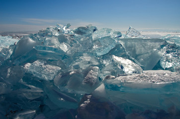 Russia. Amazing the transparency of the ice of lake Baikal due to the lack of snow and extreme cold in the winter.