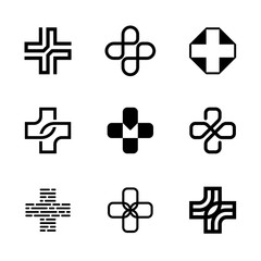 Medical Cross Plus Logo Template Set