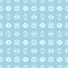 White floral seamless pattern on blue background