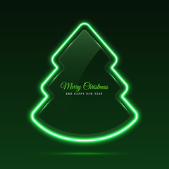 Glass banner. Christmas Tree Shape.