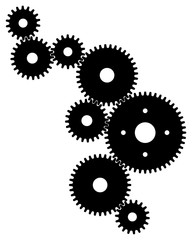 Black gears  for  teamwork symbolism