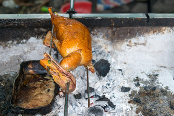Roasted duck delicious street food in Vietnam