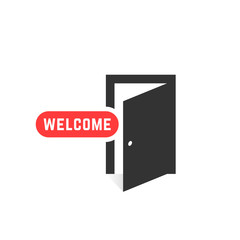 welcome like open door icon isolated on white