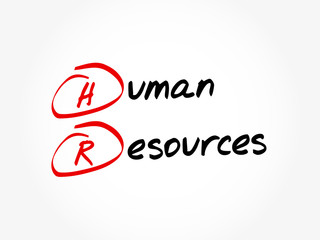 HR - Human Resources acronym, business concept background