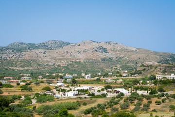 Fototapeta na wymiar View of hills in northern Rhodes, Greece