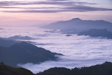Foggy mountains landscape in thailand