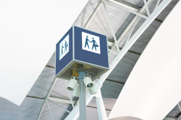 Symbol of meeting point at the airport.