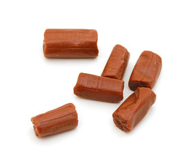 Chocolate candy assorted isolated on white background