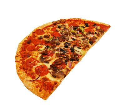 Half Of Pizza Isolated