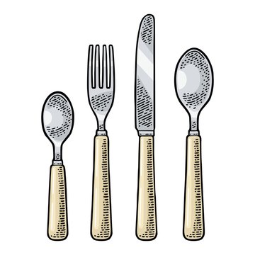 Knife, spoons and fork