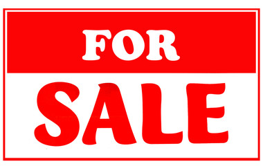Red and White For Sale Sign
