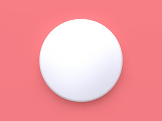white circle center minimal pink background 3d rendering