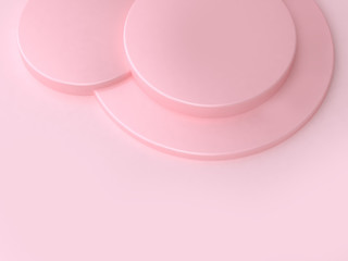 circle overlap 3d rendering pink abstract background