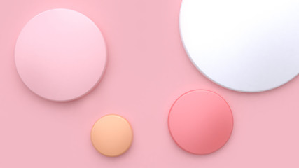 many circle minimal pink background 3d rendering