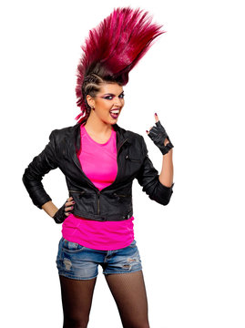 Young punk girl isolated