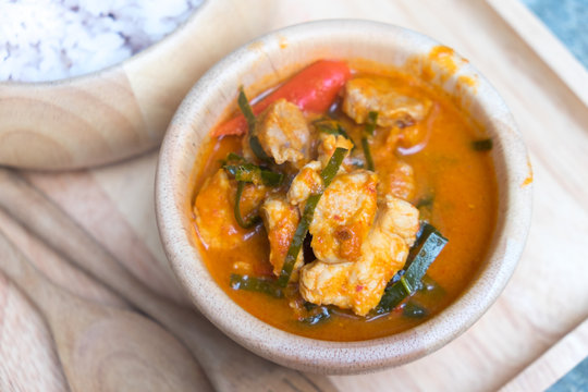 Panaeng curry with pork or red curry with pork