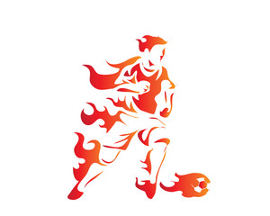 Modern Soccer Player In Action Illustration