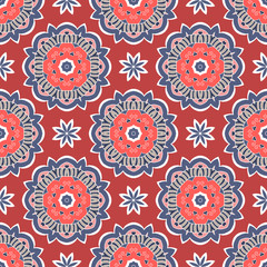 Abstract stylized floral seamless pattern. Hand drawn vector illustration