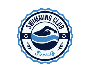 Modern Swimming Sports Club Badge Logo