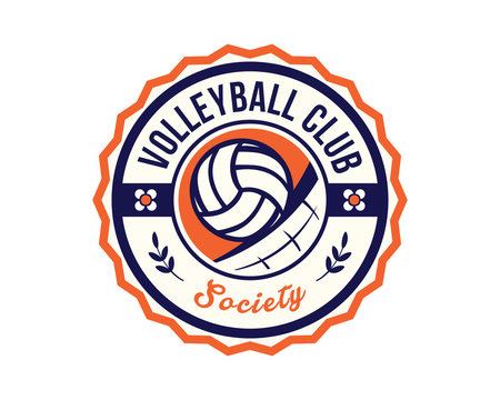 Modern Volleyball Sports Club Badge Logo