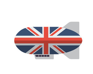 UK Flag Hot Air Balloon Illustration