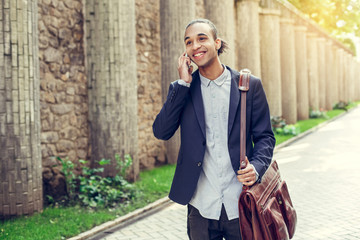Young business man african descent outdoors style concept