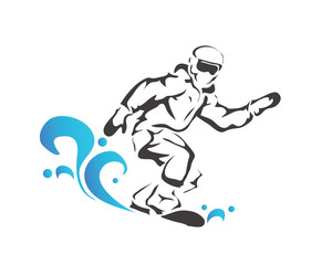 Obraz premium Professional Snow Boarding Athlete Illustration