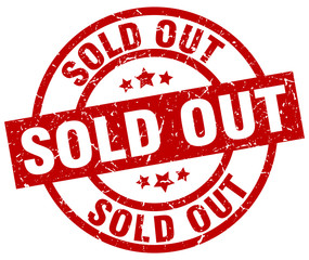 sold out round red grunge stamp