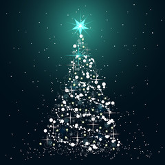 Christmas tree icon. Flat vector illustration