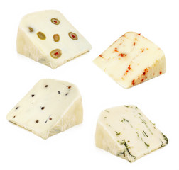 Pecorino aux olives, au piment, au poivre et à la roquette (fromages italiens)