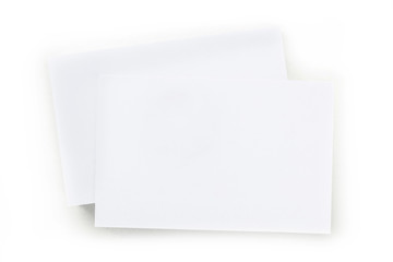 Blank business cards mockup on a white background