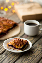Blueberry pie on the plate
