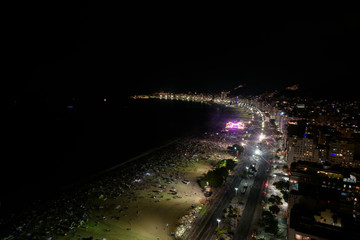 Copacabana beach during the festivities of the New Year's Eve