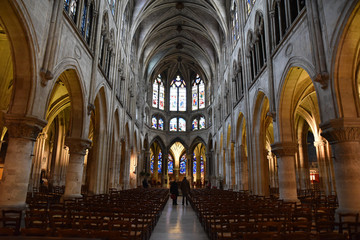 Fototapeta premium Nef de l'église Saint-Séverin à Paris, France