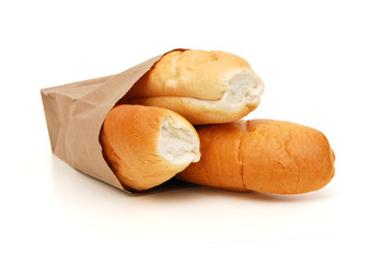 a loaf of fresh bread on a white background, isolated