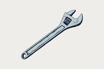 Adjustable wrench icon Vector Illustration.