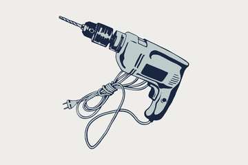 Drill vector icon. Illustration isolated for graphic design.