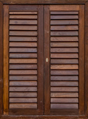 Brown wooden windows