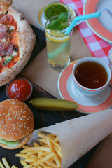 Food on the table in the restaurant